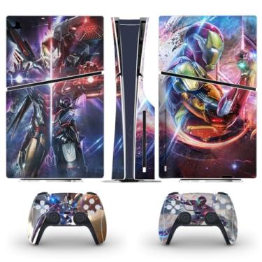 Imagem de PEYANZ Película de vinil compatível com PS5 Slim (edição de disco) | Impressão HD, resistente a arranhões, aplicação sem bolhas