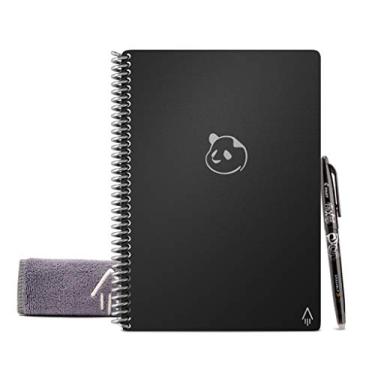 Imagem de Rocketbook Panda Planner – reutilizável 2021 diário, semanal, mensal, planejador com 1 caneta Pilot Frixion e 1 pano de microfibra incluído – capa preta, tamanho executivo (15 x 22 cm)