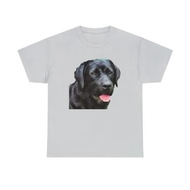 Imagem de Camiseta Labrador Retriever 'Rizzo' unissex de algodão pesado, Cinza gelo, XXG