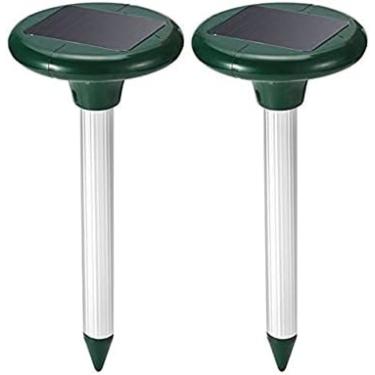 Imagem de Repelente solar de toupeira, 2 pacotes de repelente solar de animais, estacas repelentes de toupeira, repelente ultrassônico de pragas movido a energia solar, para toupeira, ratazana, esquil
