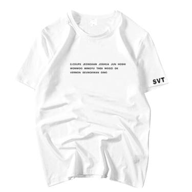 Imagem de Camiseta Seventeen Concert Support de algodão gola redonda Top Seventeen Merchandise for Fans Star Style Camiseta, Branco, G