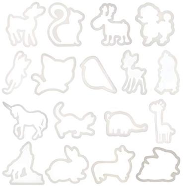 Imagem de Funshowcase Bandejas de molde de silicone de animais fofos para artesanato, epóxi de resina, conjunto de joias de 43 cm