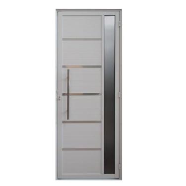 Imagem de Porta de Alumínio Lambril Solara com Visor e Puxador 70 X 210 Branco