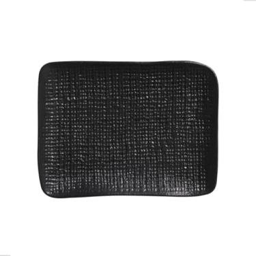 Imagem de Conjunto 4 Travessas Retangular Cerâmica Juta Preto Matte Stoneware 18x14cm Porto Brasil