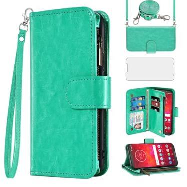 Imagem de Asuwish Capa de celular para Moto Z3 / Z3 Play carteira celular com protetor de tela alça transversal flip zíper suporte para cartão de crédito TPU slot suporte Motorola MotoZ3 Z 3 capa 3 3Z Z3play