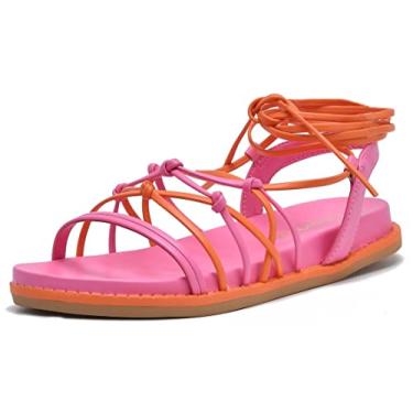 Imagem de Sandália Casual Feminina Amarração Em Tiras Conforto Via Marte 22-18107