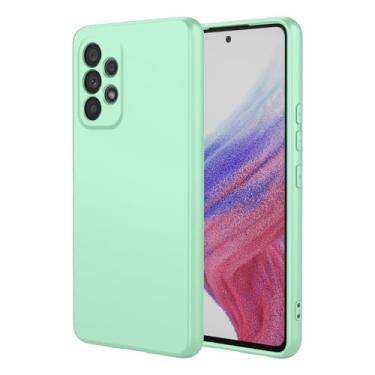 Imagem de EUAGVQY Capa para Galaxy A52 5G Samsung A52 5G, capa de silicone líquido com proteção total forro de microfibra macia antiarranhões à prova de choque para Samsung Galaxy A52 5G, Matcha