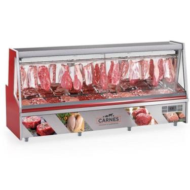 Imagem de Balcão Frigorífico Premium Turino Sem Depósito Gatp300a Gelopar Expositor De Carnes Vermelho 220v