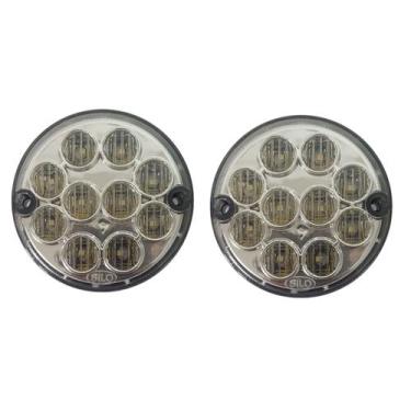 Imagem de Kit 2 lanterna traseira luz ré ônibus caminhão 96mm cr led - SILO, 24V