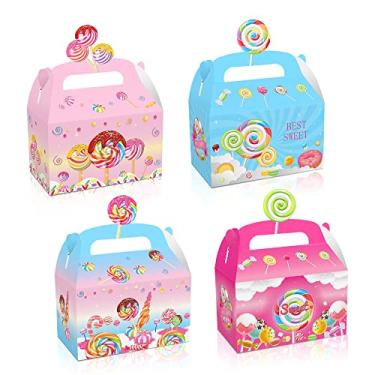 Imagem de Partystadl 24 caixas de lembrancinhas de festa Candyland caixas de presente para decoração de chá de bebê com tema de doces doces