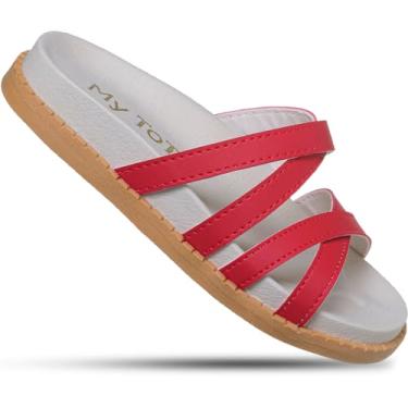 Imagem de Sandália InfantoJuvenil Feminina Chinelo Papete Menina Confortável Anatômica (Vermelho, BR, Adulto, Numérico, 37)