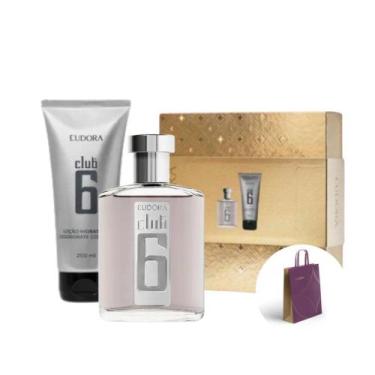 Imagem de Kit Presente Perfume Masculino Club 6 Eudora Deo Colônia e Shampoo Ama
