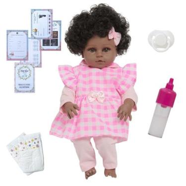 Imagem de Bebê Reborn Boneca Negra Realista Conjunto Xadrez Itens - Cegonha Rebo