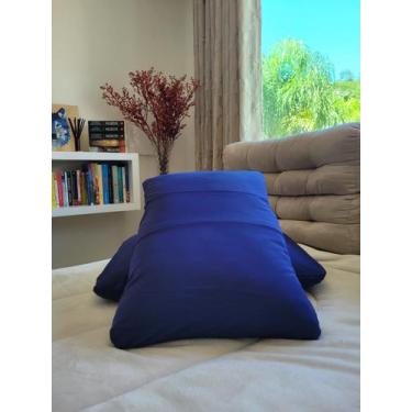 Imagem de Fronha Avulsa Azul Lisa Envelope Malha Travesseiro 70x50cm - Belcapas
