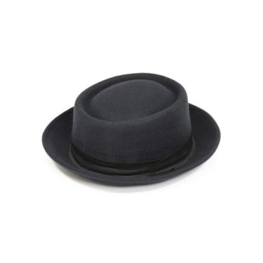 Imagem de Chapéu Chapelaria Vintage Pork Pie Clássico Preto, M, Preto