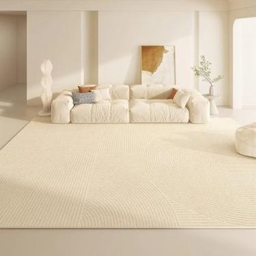 Imagem de Sala de estar Tapete Casa Bege Grande Área Listrada Quarto Cabeceira Tapete Macio Sala de Estudo Mesa de Centro Tapete de Pelúcia, SY2219, QD, A, 300x400CM