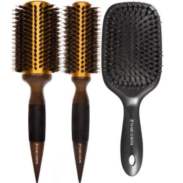 Imagem de Kit escova térmica javali M G E raquete almofadada marco boni - Genéri