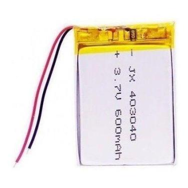 Imagem de Bateria 3,7v 600mah  2 fios 4mm X 30mm X 40mm Rastreador Brinquedos - 