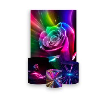 Imagem de Painel De Festa Vertical 1,50 x 2,20 + Trio De Capas Cilindro - Flor C