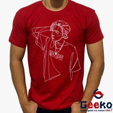 Imagem de Camiseta J-Hope 100% Algodão BTS K-pop Geeko, Vermelho gola careca, G