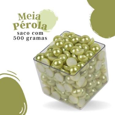 Imagem de Meia Pérola Verde Folha - 06 Mm Pacote Com 500 Gramas - Nybc