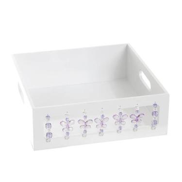 Imagem de Bandeja Borboletas Lilás Quarto Bebê Infantil Menina - Potinho de mel