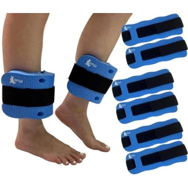 Imagem de Kit 3 Pares de Caneleiras Hidroginástica EVA 2 à 3kg DF1098 Azul Dafoc