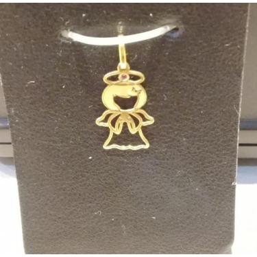 Imagem de Pingente Anjo Em Ouro 18k Filha Menina Com Rubi - Gift
