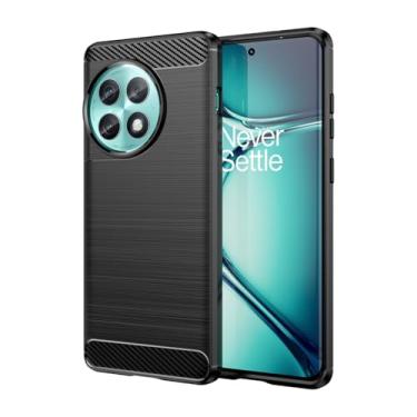 Imagem de Sidande Capa para OnePlus Ace 2 Pro 5G, PJA110, capa ultrafina com absorção de choque de fibra de carbono TPU borracha protetora para OnePlus Ace 2 Pro preta