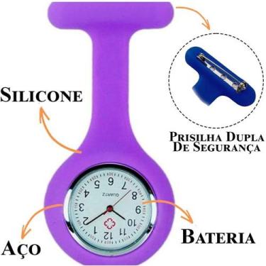 Imagem de Relógio De Lapela De Bolso Lilás P/ Estagio Enfermagem - bioland