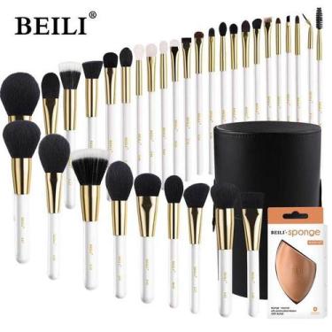 Imagem de Kit Pincéis De Maquiagem Profissional Blush Sobrancelha 32 PÇS com Bol