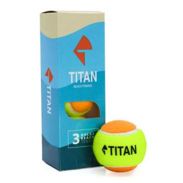 Imagem de Bola de Beach Tennis Titan Laranja - Pack com 03 Unidades