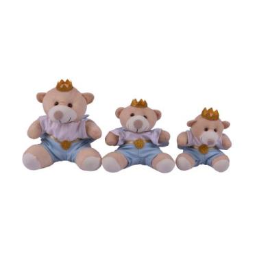 Imagem de Trio Urso Principe Para Nicho de Luxo 15 cm 20 cm 25 cm - Pandora Baby