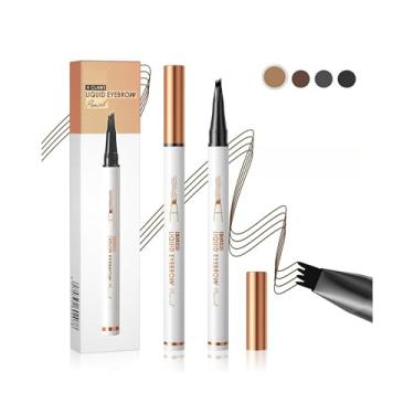 Imagem de Unyoke Lápis de sobrancelha - Caneta microblading de sobrancelha - Líquido à prova d'água - Sobrancelhas de aparência natural - Cor café claro