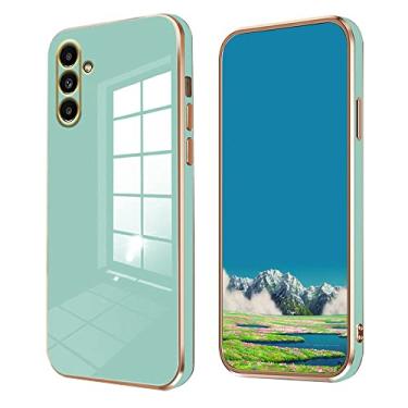 Imagem de Compatível com Samsung Galaxy A55 5G Capa de silicone Samsung A55 5G Capa de telefone 0,3 mm Funda fofa fina chapeamento acessórios de proteção para câmera capa à prova de choque (verde)