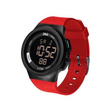 Imagem de Relógio Everlast Masculino Pulso Digital Pulseira PU Casual, Preto+Ver