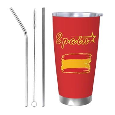 Imagem de Laohuui Caneca de café isolada de futebol espanhol copo de aço inoxidável de viagem 590 ml para presentes de fãs de futebol