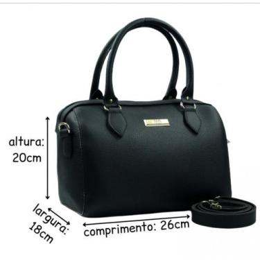 Imagem de Bolsa feminina baú espaçosa com foro - SEM MARCA, Preto