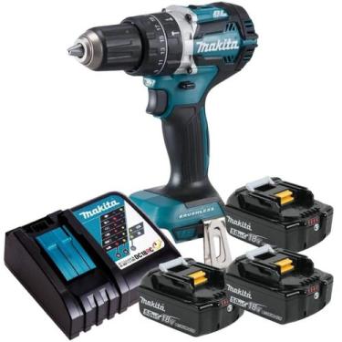 Imagem de Parafusadeira Furadeira Impacto Makita 3 Baterias 18v 5ah Dhp484 Carre