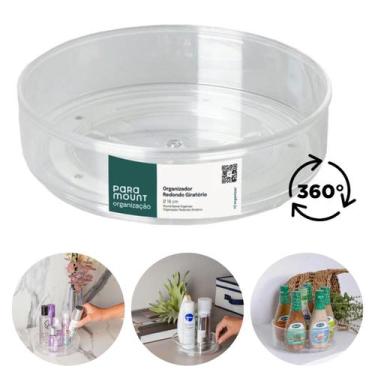 Imagem de  Bandeja Acrílica Giratória Transparente 18cm Porta Condimentos Temper