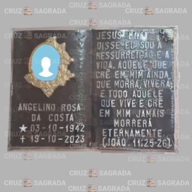 Imagem de Biblia sem Suporte Túmulo Jazigo Lápide Cemitério com Foto em Alumínio