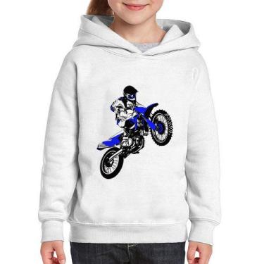 Imagem de Moletom Infantil Motocross Jump Azul - Foca na Moda, Branco, 4