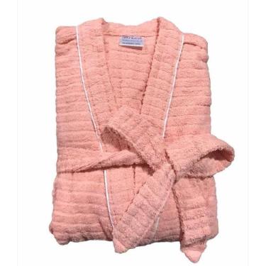 Imagem de Roupão de Banho Briza Atoalhado Adulto c/ Viés 100% Algodão Manga Curt