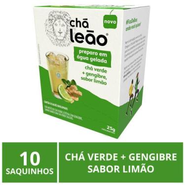 Imagem de Chá Leão Gelado, Verde e Gengibre, Sabor Limão, 10 saquinhos