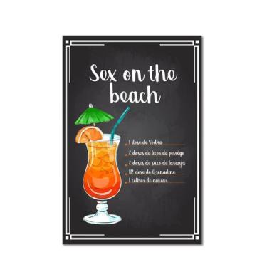 Imagem de Placa Decorativa MDF Receitas de Drink Sex on the beach 30x40 - Quarti