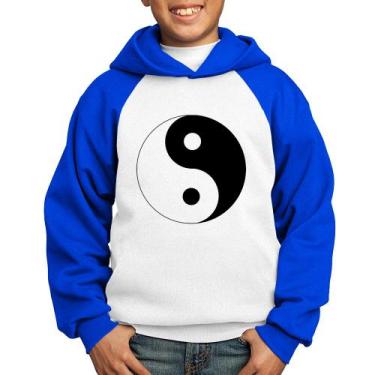 Imagem de Moletom Infantil Yin-Yang - Foca na Moda, Branco, Azul, 12