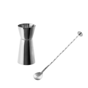 Imagem de Dosador duplo e colher bailarina para drinks -  inox - MIMO