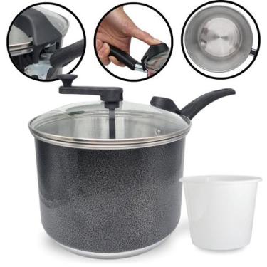 Imagem de Pipoqueira N20 Craqueado Alumínio com Tampa de Vidro 4 Litros Balde de