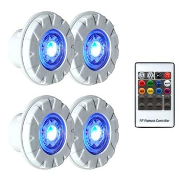 Imagem de Kit 4 Led Refletores Rgb Para Piscina + Controladora E Fonte - Shop da