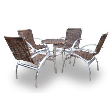 Imagem de Conjunto Jardim e Area Externa Elíptico - 4 Cadeiras e Mesa - Abinoski